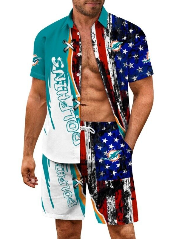 Miami Dolphins Combo Hawaiian Shirt and Shorts