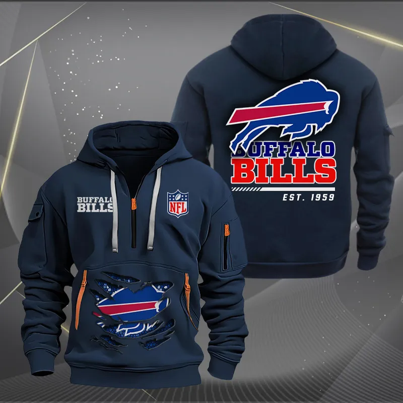 Buffalo Bills Quarter Zip Hoodie Front