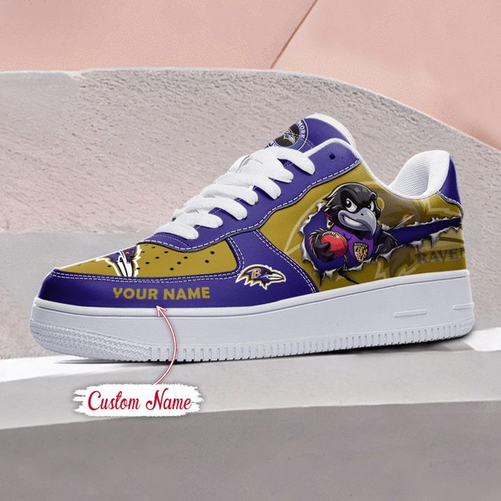 NFL Baltimore Ravens Custom Name Air Force 1 Sneaker 3