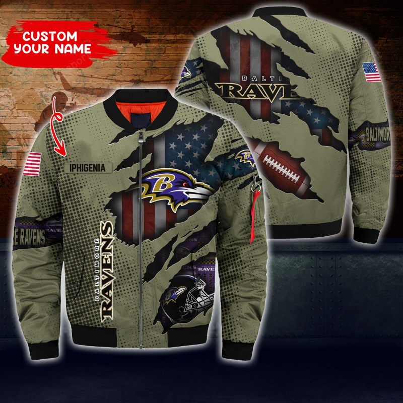 Baltimore Ravens Personalized Thick Bomber Jacket
