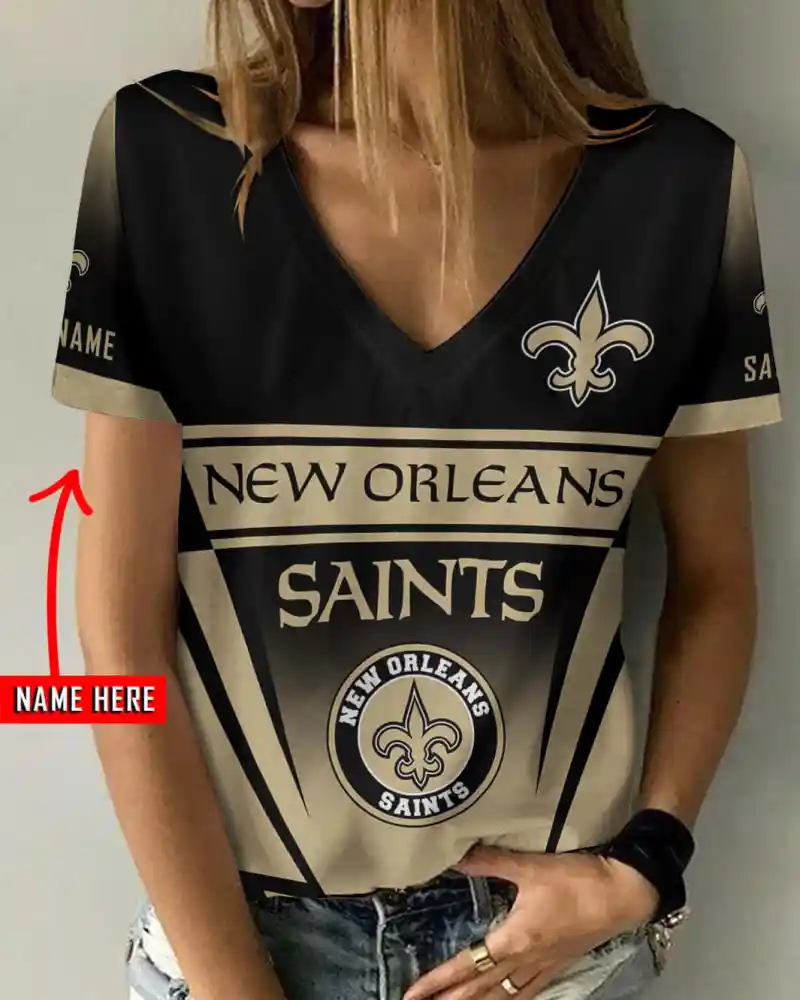 New Orleans Saints V-neck Women T-shirt