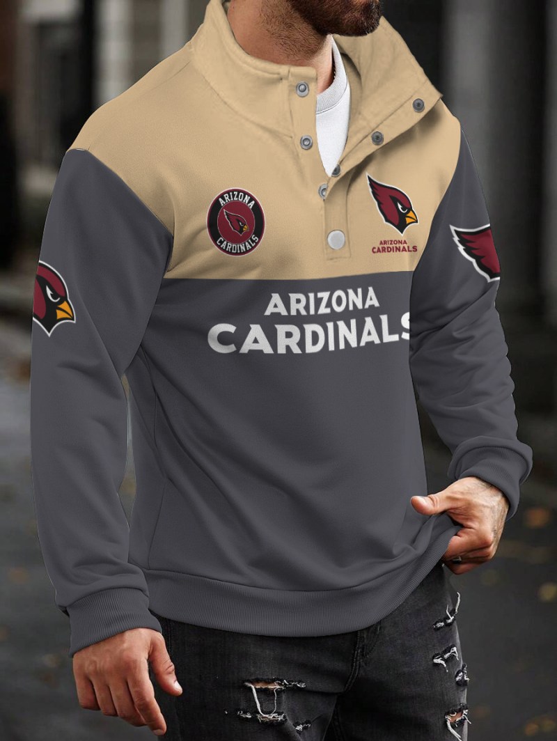 Arizona Cardinals Casual Colorful Stand Collar Sweatshirt