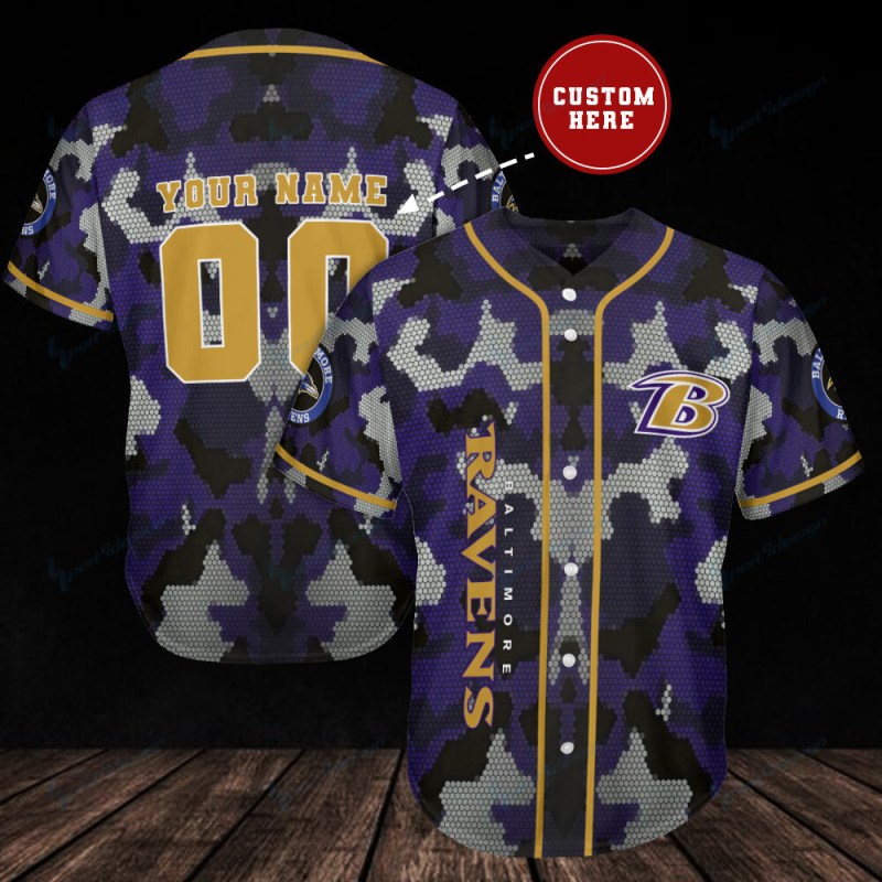 Baltimore Ravens Personalized Baseball Jersey