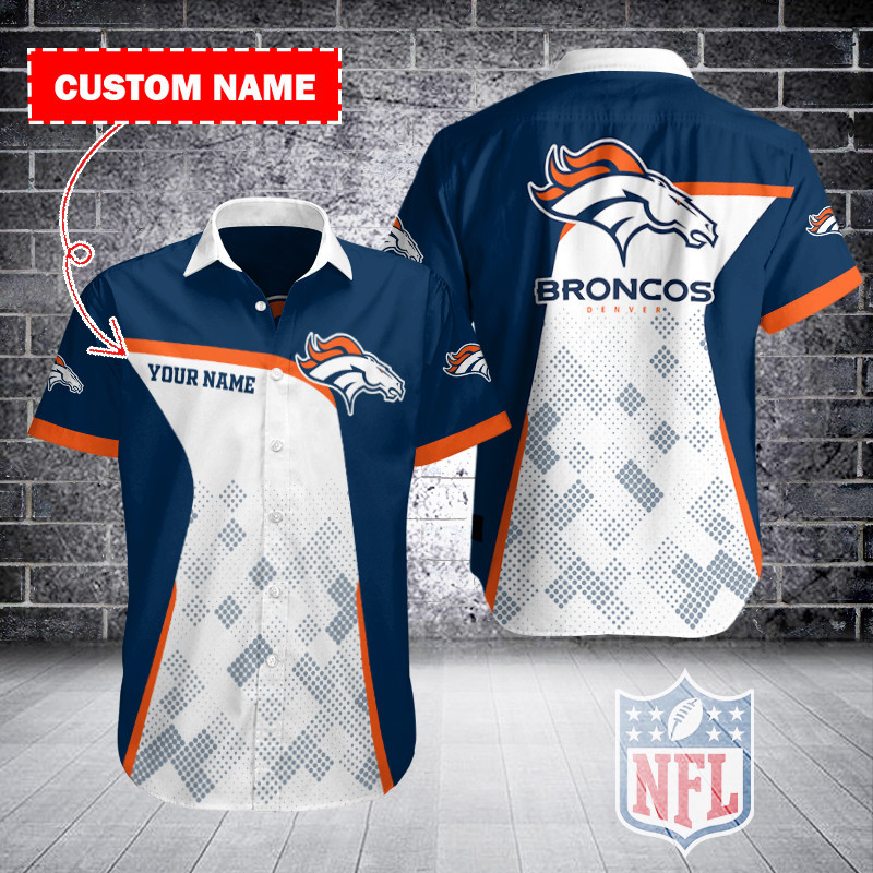 Denver Broncos Personalized Button Shirt Sizing Chart