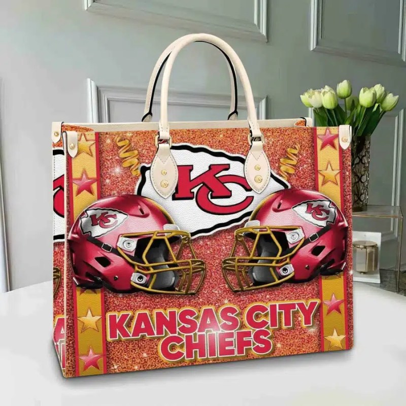 Kansas City Chiefs Leather Hand Bag BB227 Side View