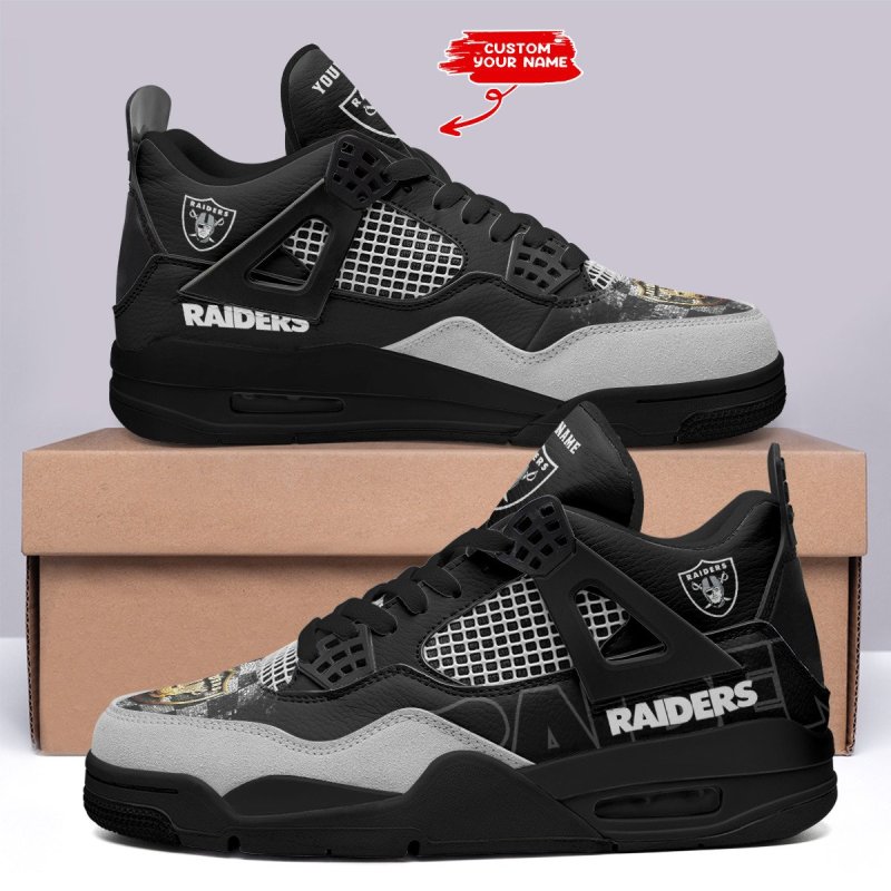 Las Vegas Raiders AJ4 Sneaker Side View