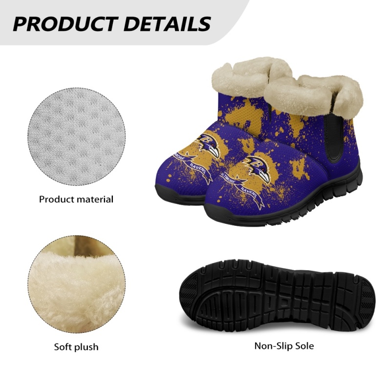 Baltimore Ravens Comfy Winter Snow Boots Image 6