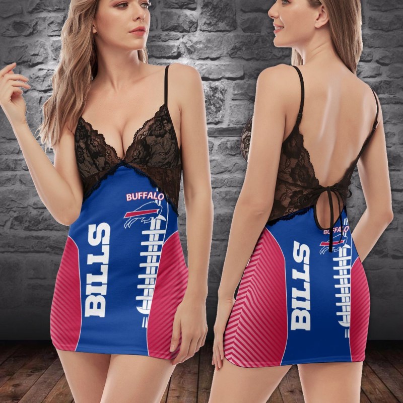 Buffalo Bills Slip Dress Lace Back