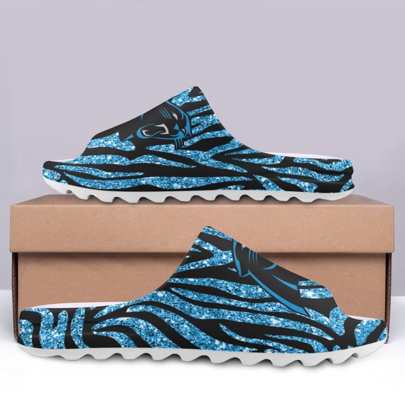 Carolina Panthers Yeezy Slippers Side View
