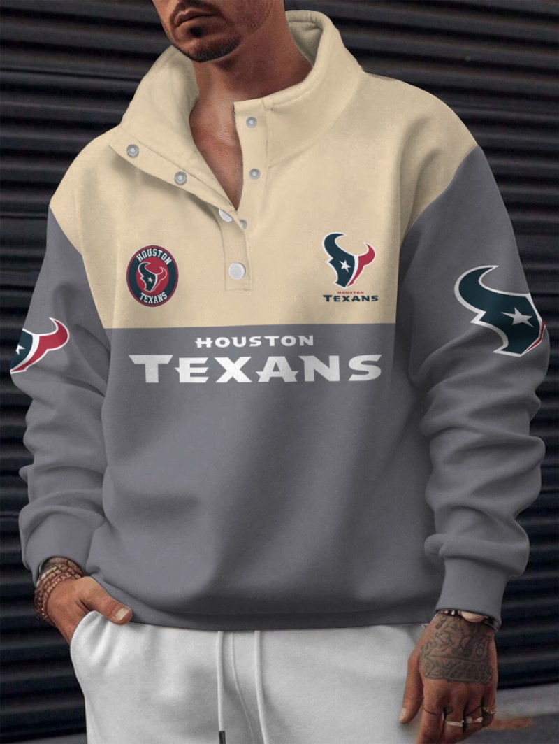 Houston Texans Casual Colorful Stand Collar Sweatshirt