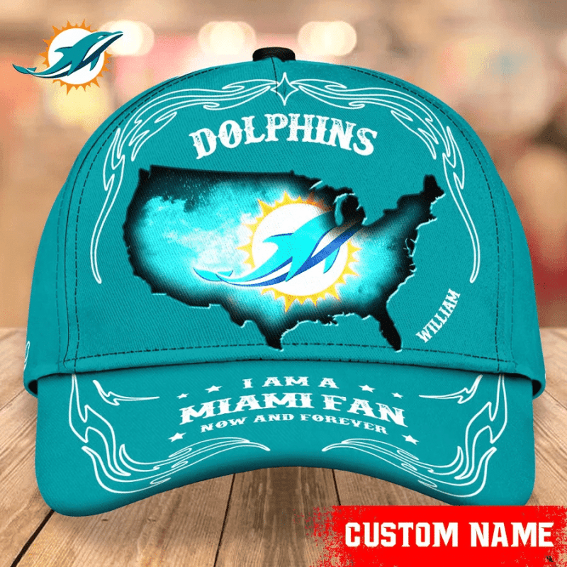 Miami Dolphins Baseball Cap Custom Name