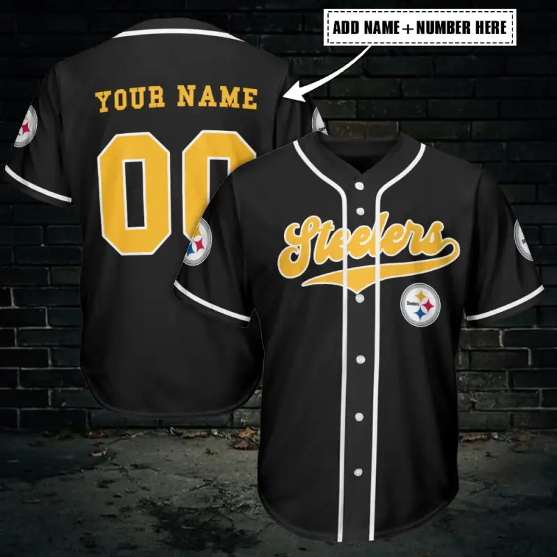 Pittsburgh Steelers Personalized Baseball Jersey