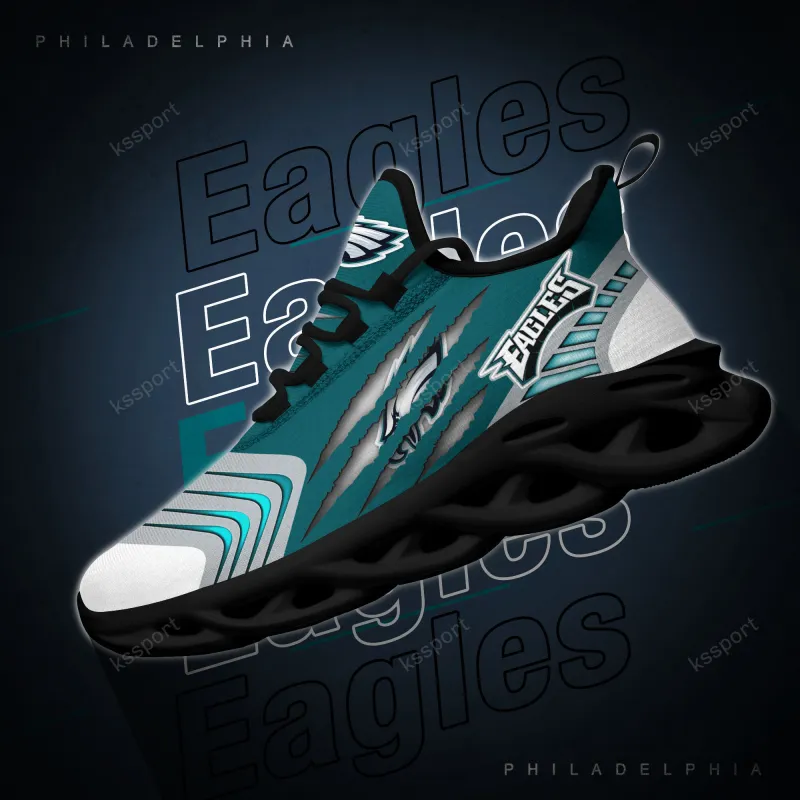 Philadelphia Eagles Yezy Running Sneakers Lifestyle Image