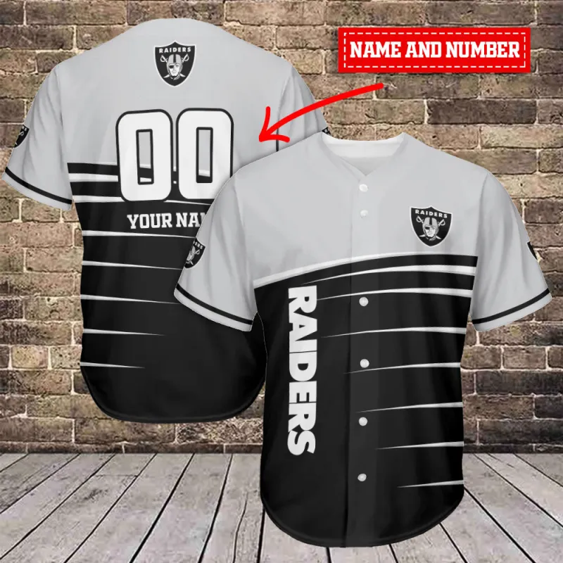 Las Vegas Raiders Personalized Baseball Jersey