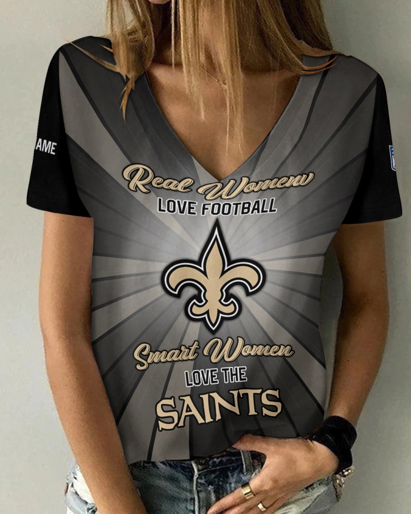 New Orleans Saints V-neck T-shirt - Image 1