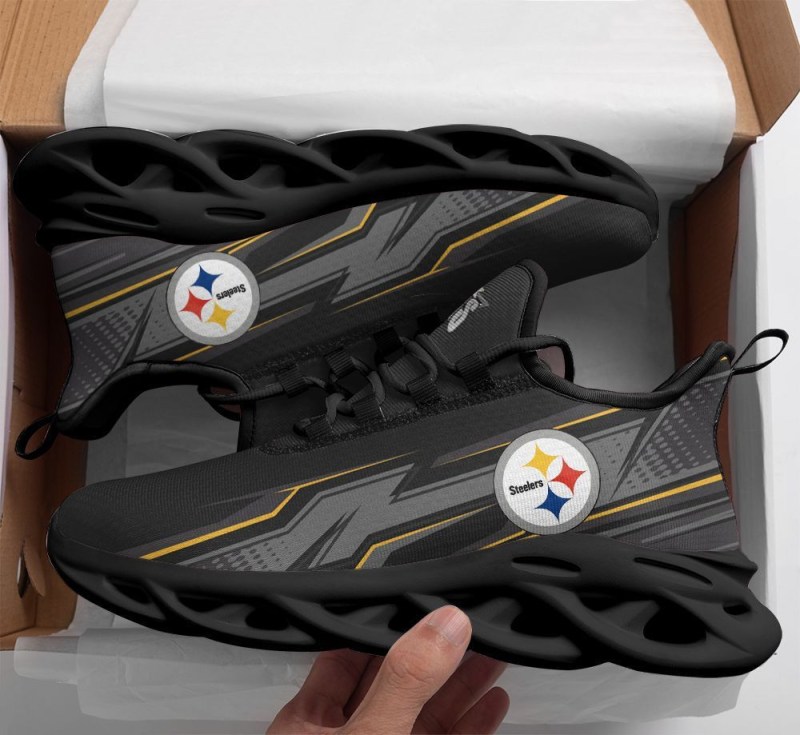 Pittsburgh Steelers Yezy Running Sneakers Back View
