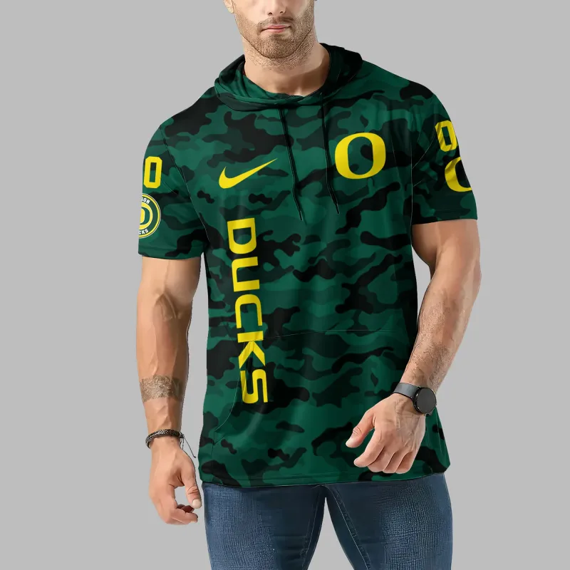 Oregon Ducks Personalized Camo Hoodie Front