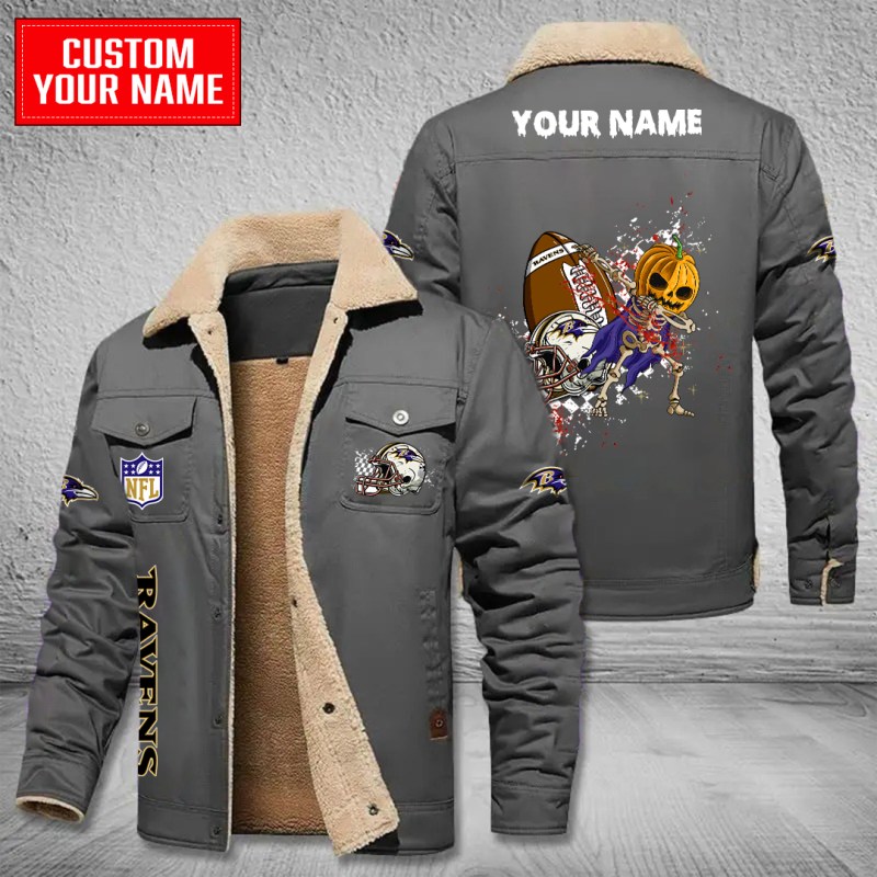 Baltimore Ravens Gray Bomber Jacket