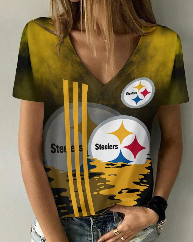 Pittsburgh Steelers V-neck Women T-shirt