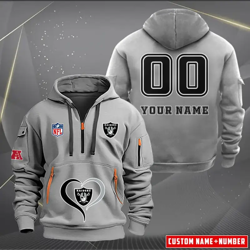 Las Vegas Raiders Quarter Zip Hoodie 2