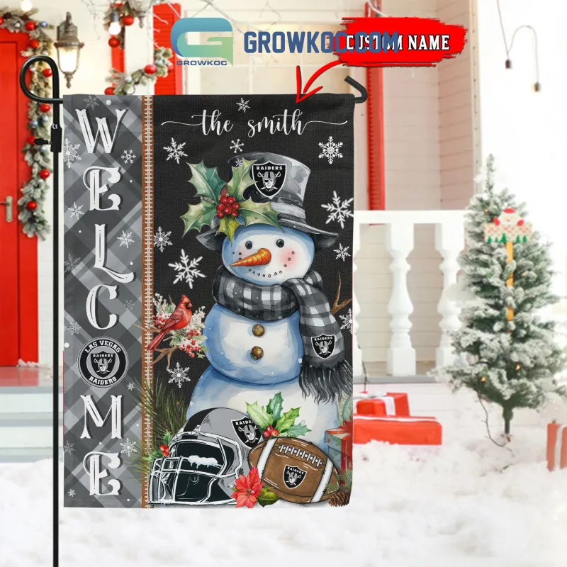 Las Vegas Raiders Christmas Personalized Flag 3