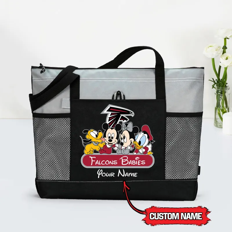 Atlanta Falcons Personalized Babies Tote Bag Grey