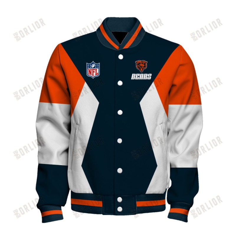 Chicago Bears Varsity Jacket Back View