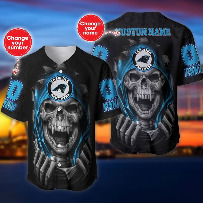 Carolina Panthers Personalized Baseball Jersey