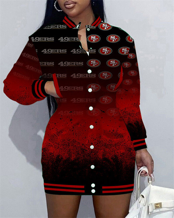 San Francisco 49ers Women's Button Down Jacket Dress