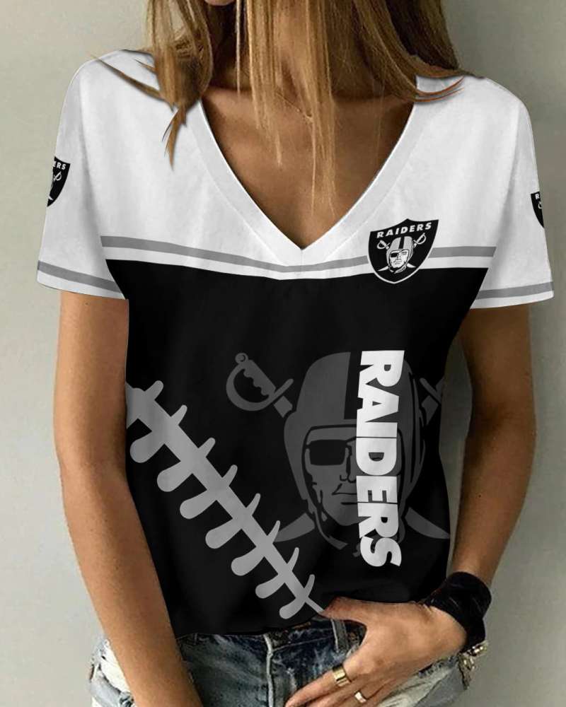 Las Vegas Raiders Women's V-Neck T-Shirt Image 1
