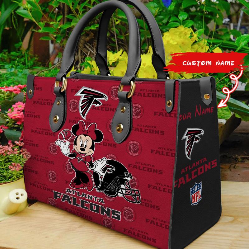Atlanta Falcons Personalized Leather Hand Bag Mockup 1