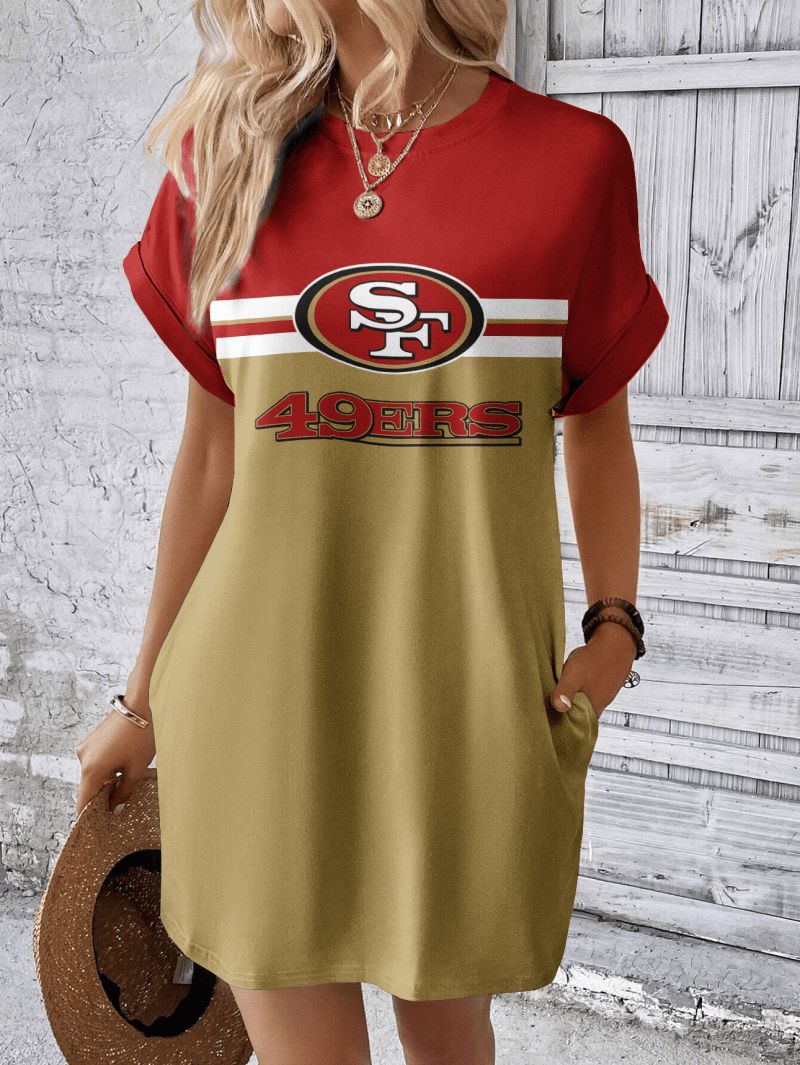 San Francisco 49ers Women Hidden Pocket Batwing Casual Dress