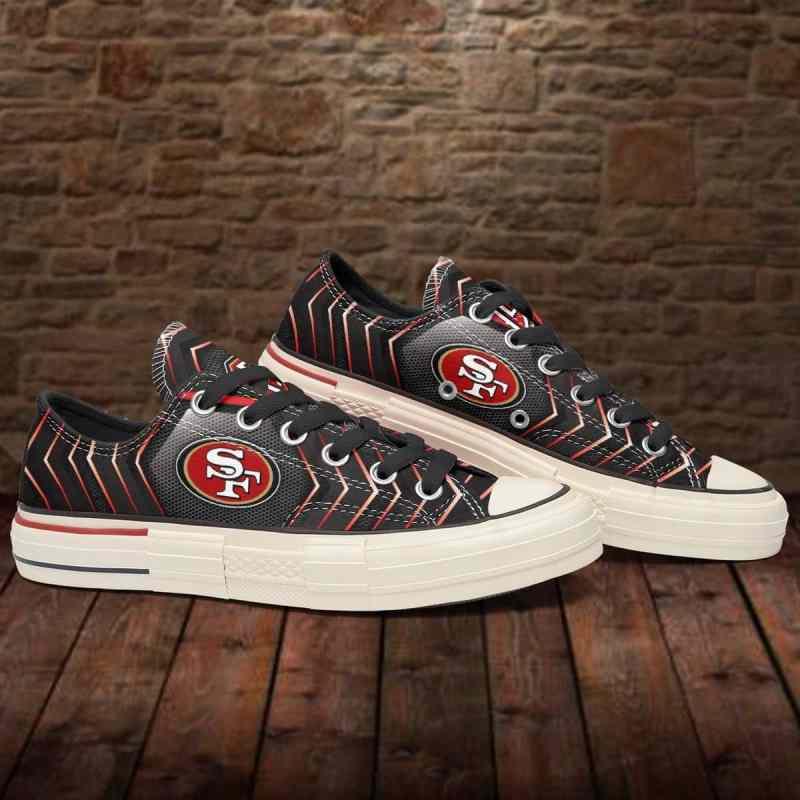San Francisco 49ers New Low Top Canvas Shoes Back View