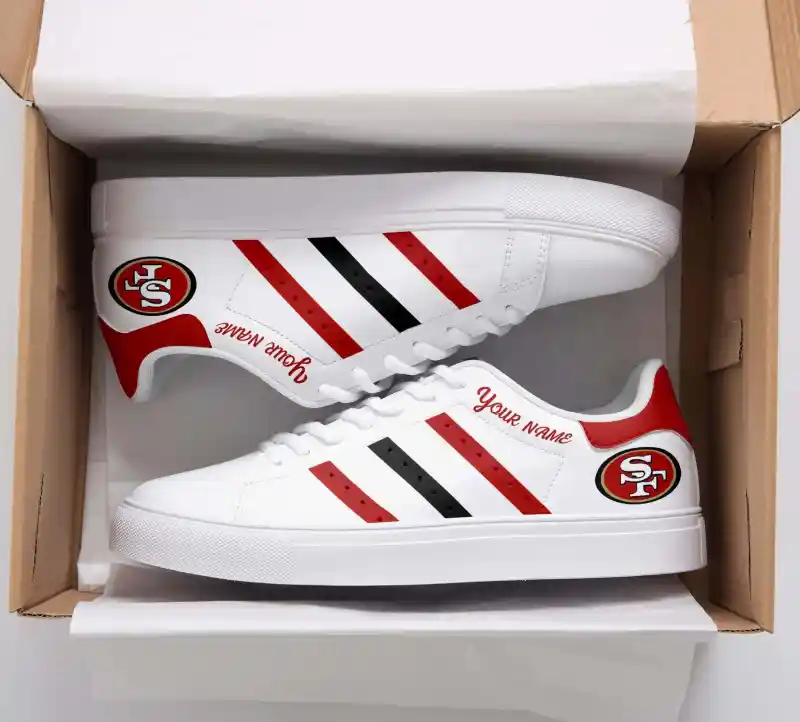 San Francisco 49ers Custom Sneakers Side View