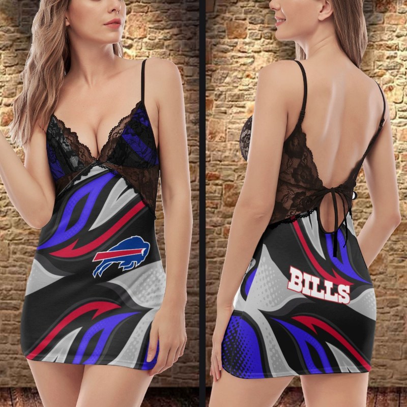 Buffalo Bills Lace Back Strap Slip Dress Side View