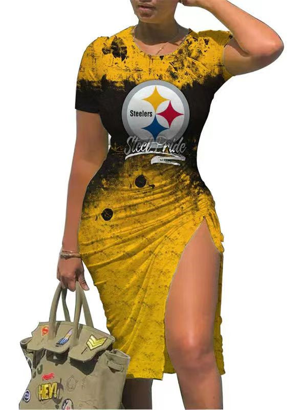 Pittsburgh Steelers Slit Bodycon Dress