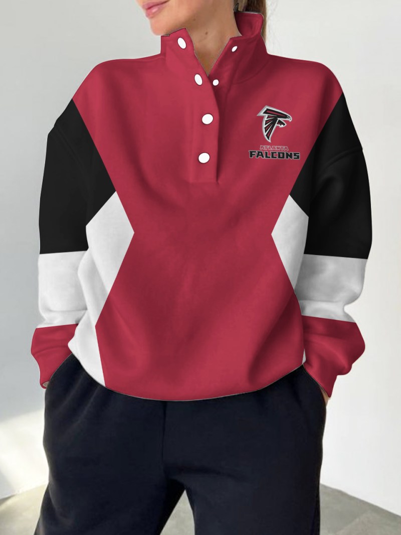 Atlanta Falcons Casual Colorful Stand Collar Sweatshirt