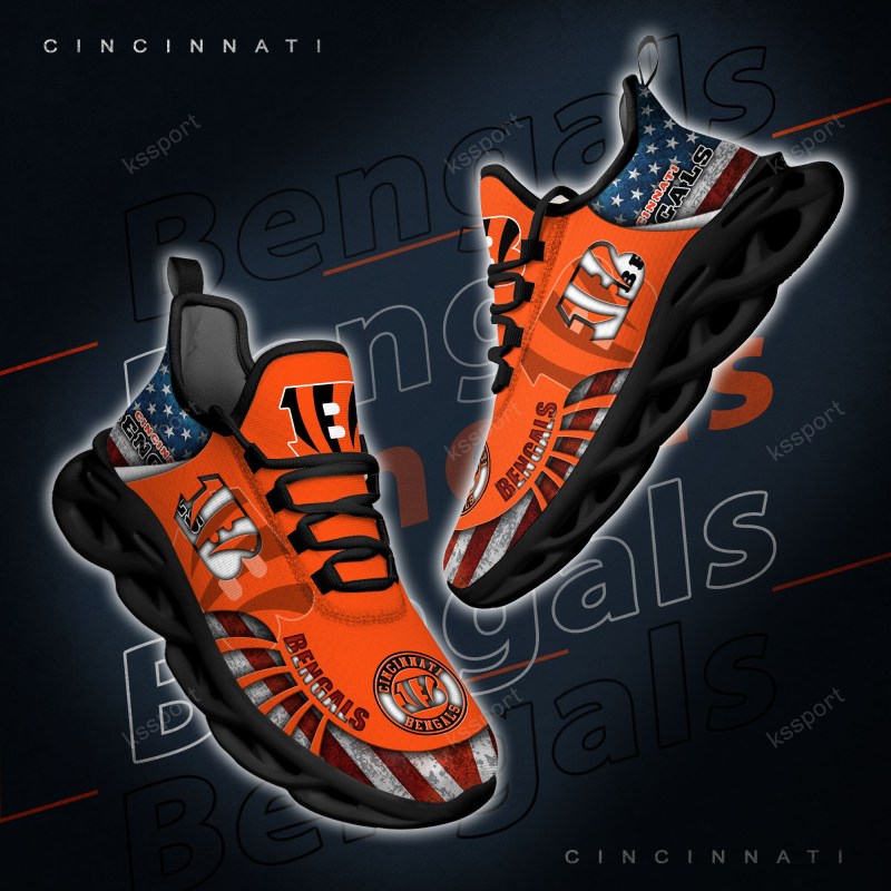 Cincinnati Bengals Yezy Running Sneakers Front View