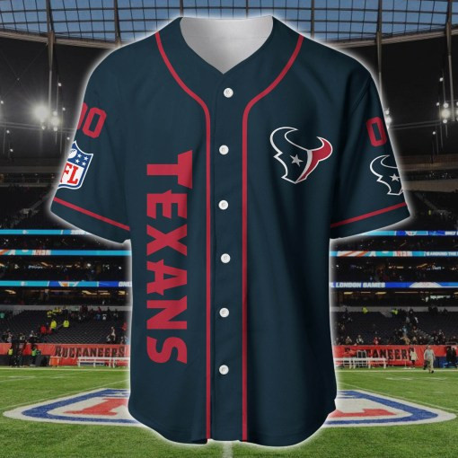 Houston Texans Personalized Baseball Jersey
