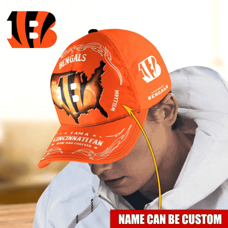 Cincinnati Bengals Baseball Cap Custom Name Side View