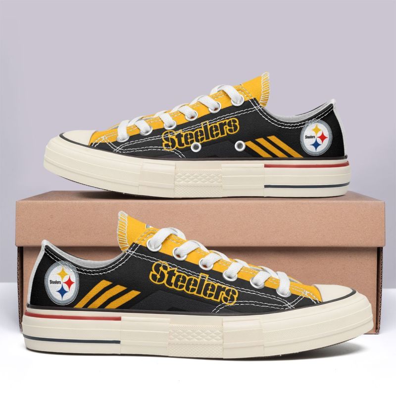 Pittsburgh Steelers New Low Top Canvas Shoes Side View