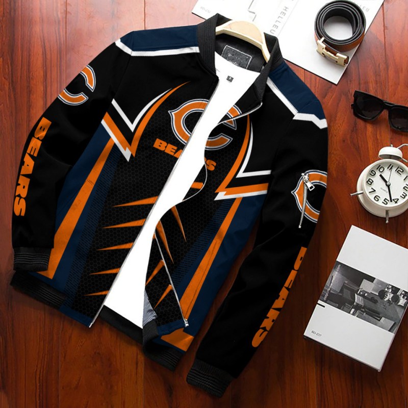 Chicago Bears Bomber Jacket Back View