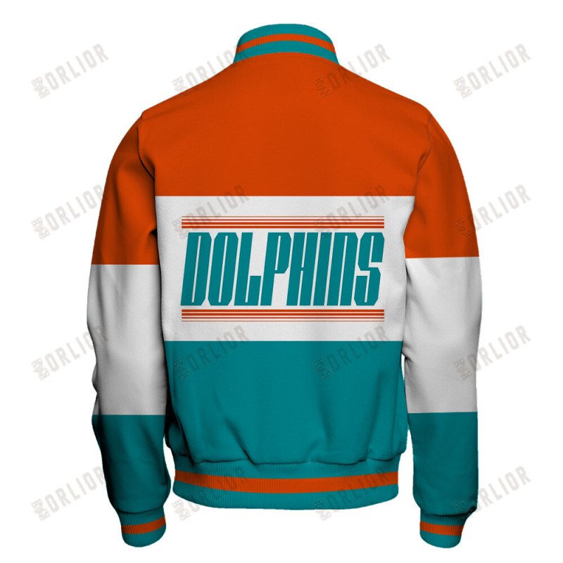 Miami Dolphins Jacket with Stripe Details