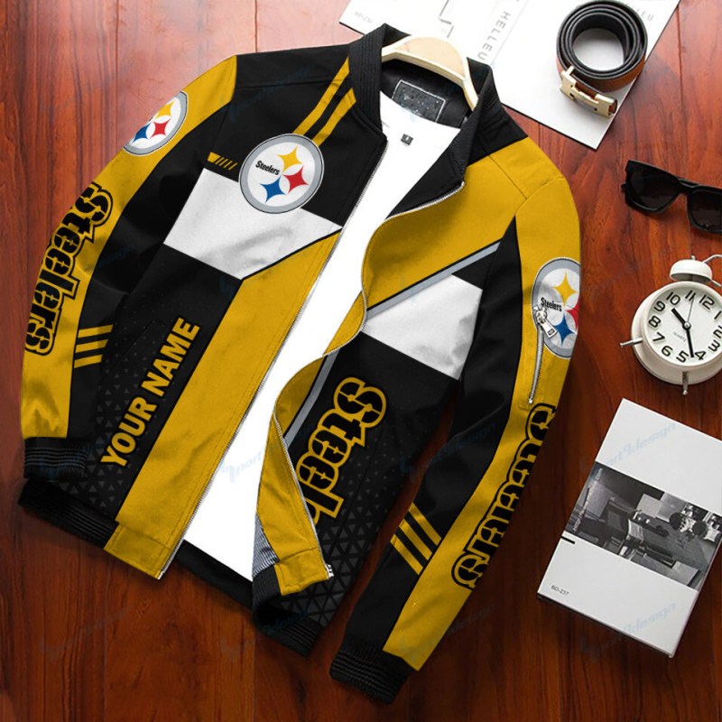 Pittsburgh Steelers Personalized Bomber Jacket Detail View