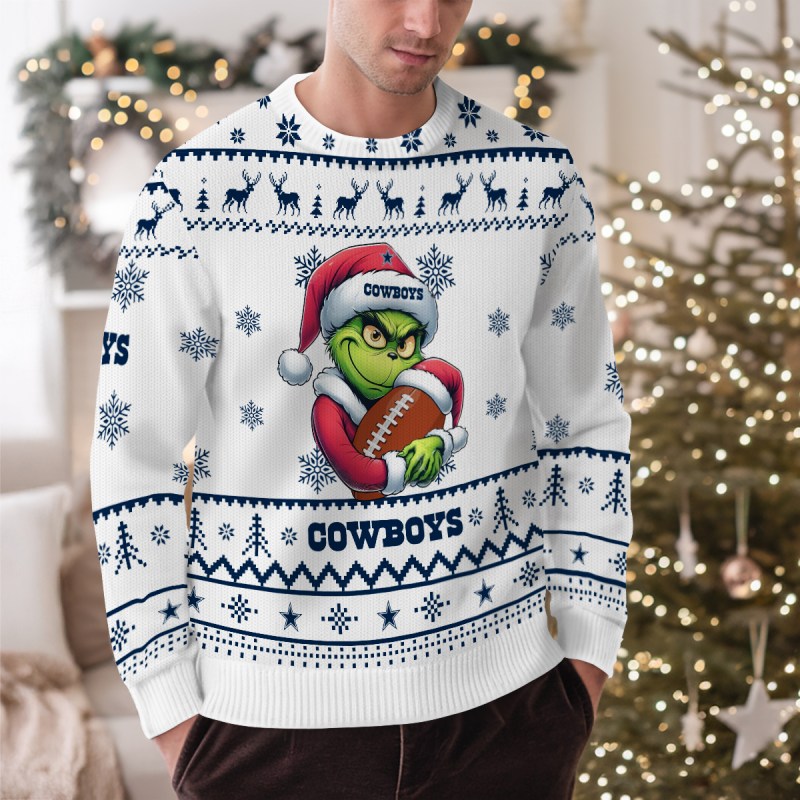 Dallas Cowboys Ugly Christmas Sweater Outdoor View 1