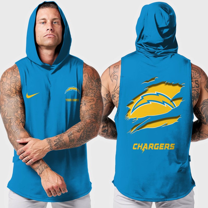 Los Angeles Chargers Men's Workout Hooded Tank Top
