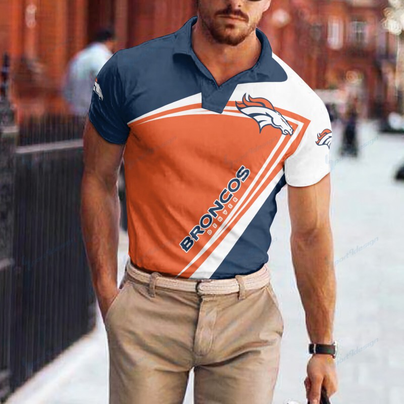 Denver Broncos Polo T-Shirt Back View