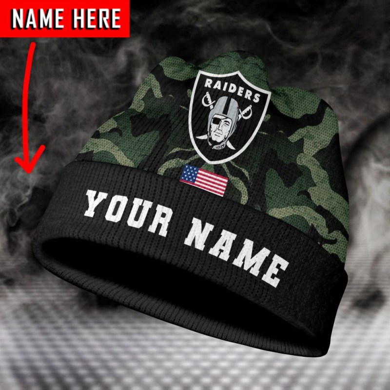 Las Vegas Raiders Personalized Wool Beanie