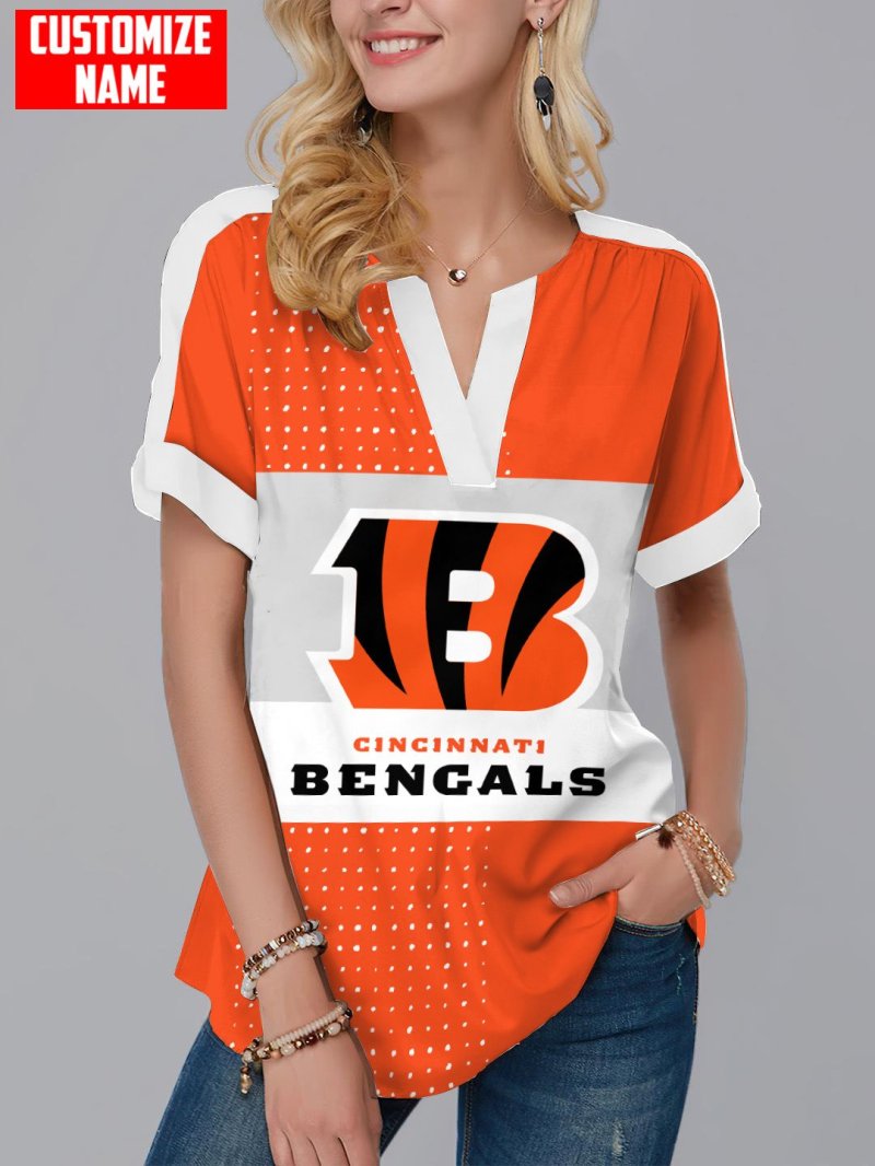 Cincinnati Bengals Short Sleeve V-Neck Shirt
