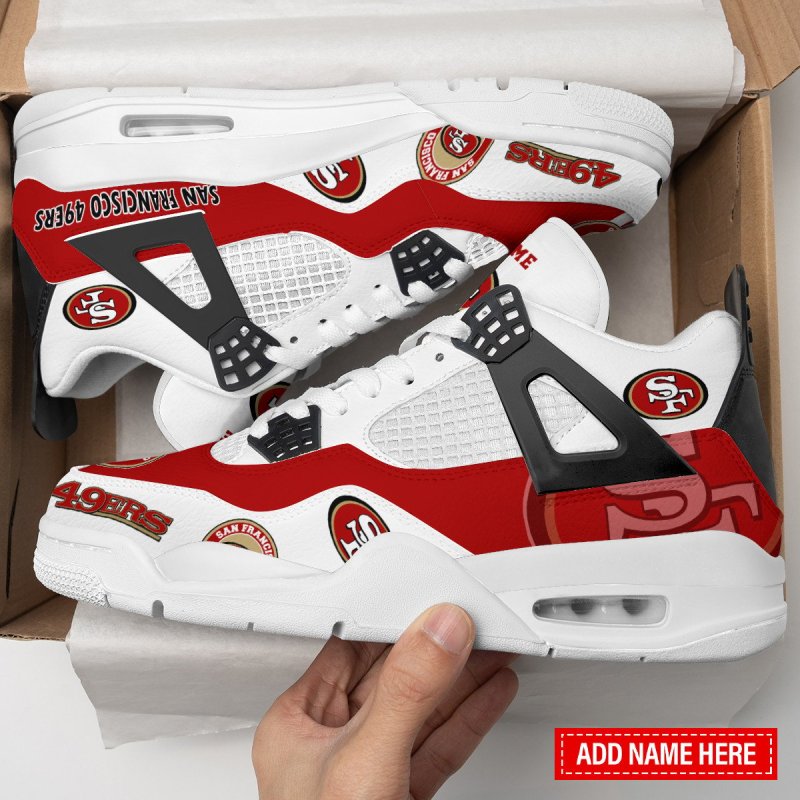 San Francisco 49ers Personalized AJ4 Sneaker Image 4